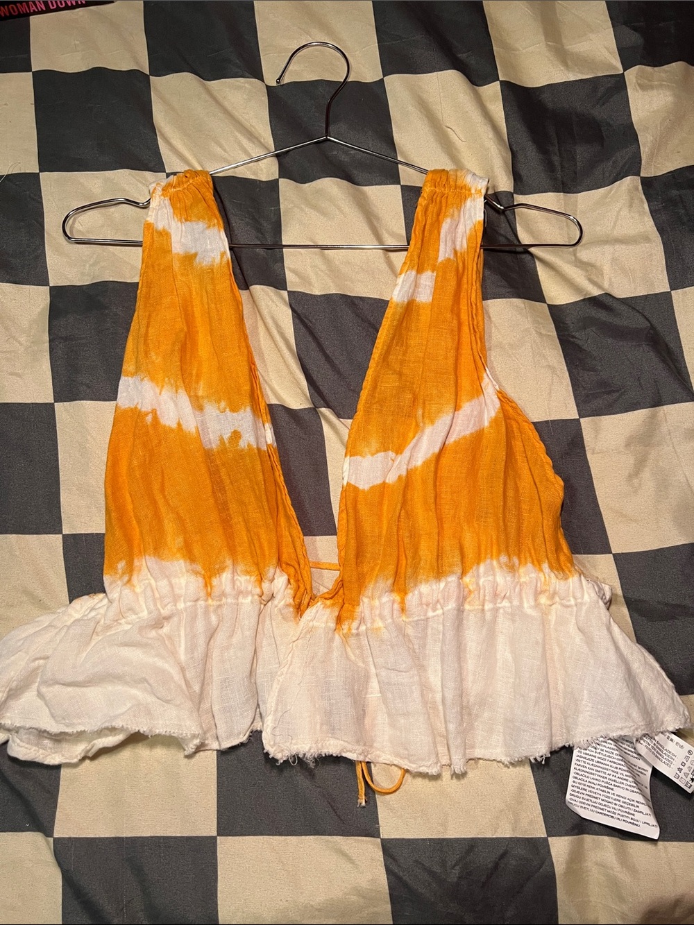 Zara Women’s Orange Tie-Dye Crop Tank Top